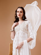 Alia Cut Embroidered & Printed Kurta With Pant & Dupatta, Multicolor - Hiral Fashion - Distacart