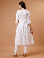 Alia Cut Embroidered & Printed Kurta With Pant & Dupatta, Multicolor - Hiral Fashion - Distacart