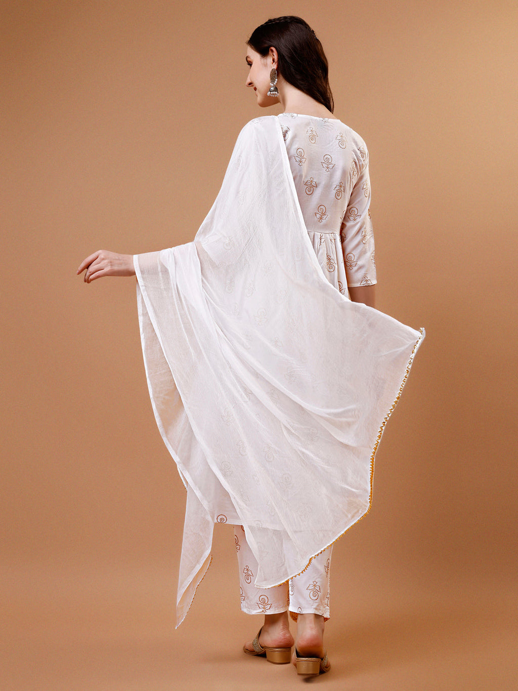 Alia Cut Embroidered & Printed Kurta With Pant & Dupatta, Multicolor - Hiral Fashion - Distacart