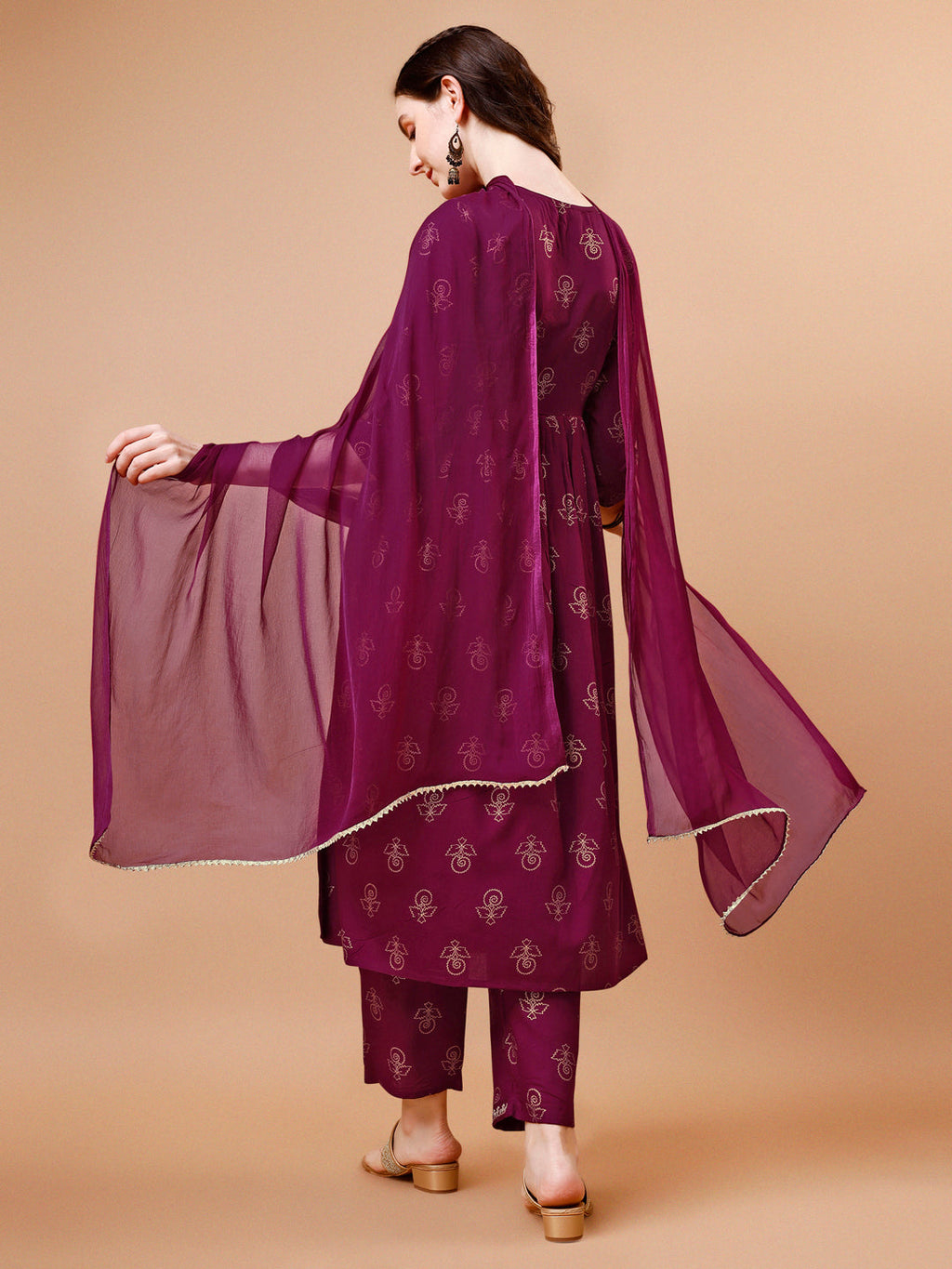 Alia Cut Embroidered & Printed Kurta With Pant & Dupatta, Multicolor - Hiral Fashion