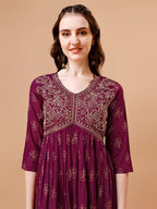 Alia Cut Embroidered & Printed Kurta With Pant & Dupatta, Multicolor - Hiral Fashion