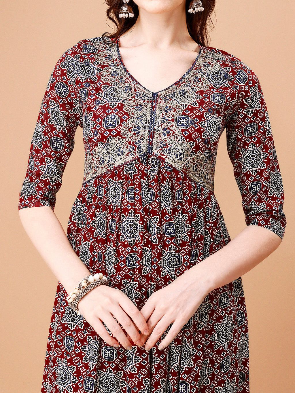 Alia Cut Embroidered & Printed Kurta With Pant & Dupatta, Multicolor - Hiral Fashion - Distacart