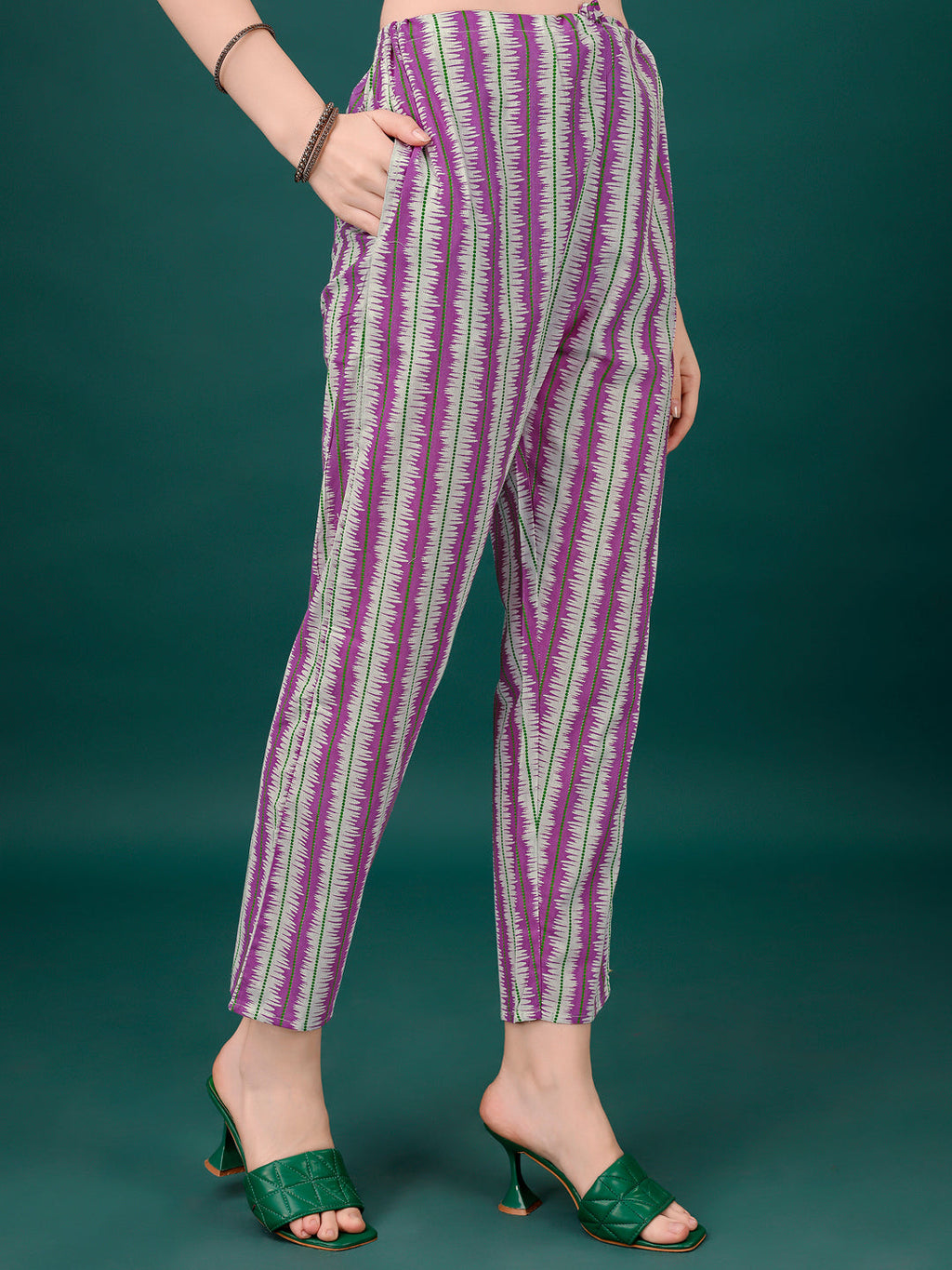 Embroidered & Printed Angrakha Style Kurta With Printed Pant & Dupatta, Multicolor - Hiral Fashion - Distacart