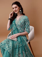 Embroidered And Floral Printed Kurta With Pant & Dupatta, Multicolor - Hiral Fashion - Distacart