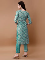 Embroidered And Floral Printed Kurta With Pant & Dupatta, Multicolor - Hiral Fashion - Distacart