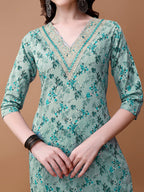 Embroidered And Floral Printed Kurta With Pant & Dupatta, Multicolor - Hiral Fashion - Distacart