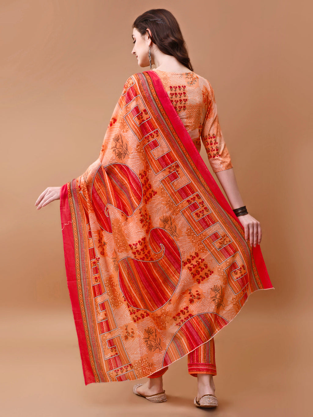 Embroidered And Floral Printed Kurta With Pant & Dupatta, Multicolor - Hiral Fashion - Distacart