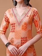 Embroidered And Floral Printed Kurta With Pant & Dupatta, Multicolor - Hiral Fashion - Distacart