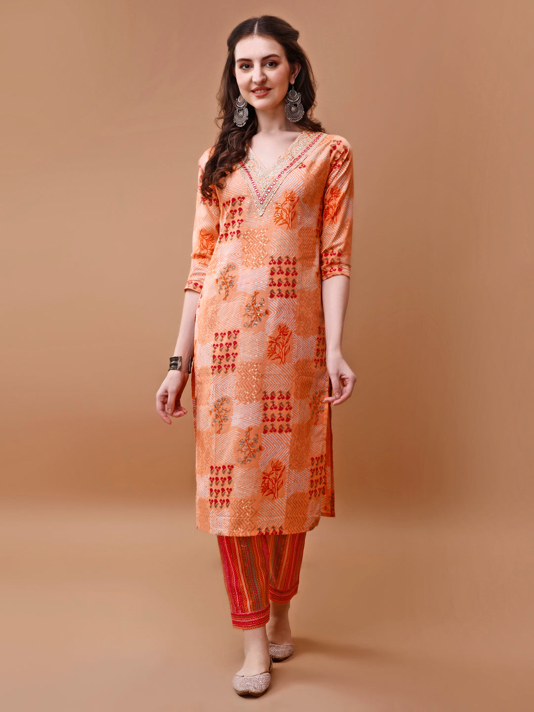 Embroidered And Floral Printed Kurta With Pant & Dupatta, Multicolor - Hiral Fashion - Distacart