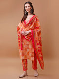 Embroidered And Floral Printed Kurta With Pant & Dupatta, Multicolor - Hiral Fashion - Distacart