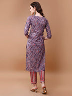 Embroidered And Floral Printed Kurta With Pant & Dupatta, Multicolor - Hiral Fashion