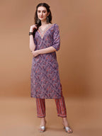 Embroidered And Floral Printed Kurta With Pant & Dupatta, Multicolor - Hiral Fashion