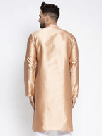 Jompers Men Bronze & White Woven Design Kurta Only - Distacart