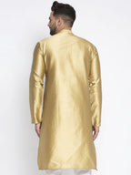 Jompers Men Mustard & White Woven Design Kurta Only - Distacart