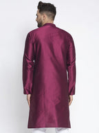 Jompers Men Purple & White Woven Design Kurta Only - Distacart