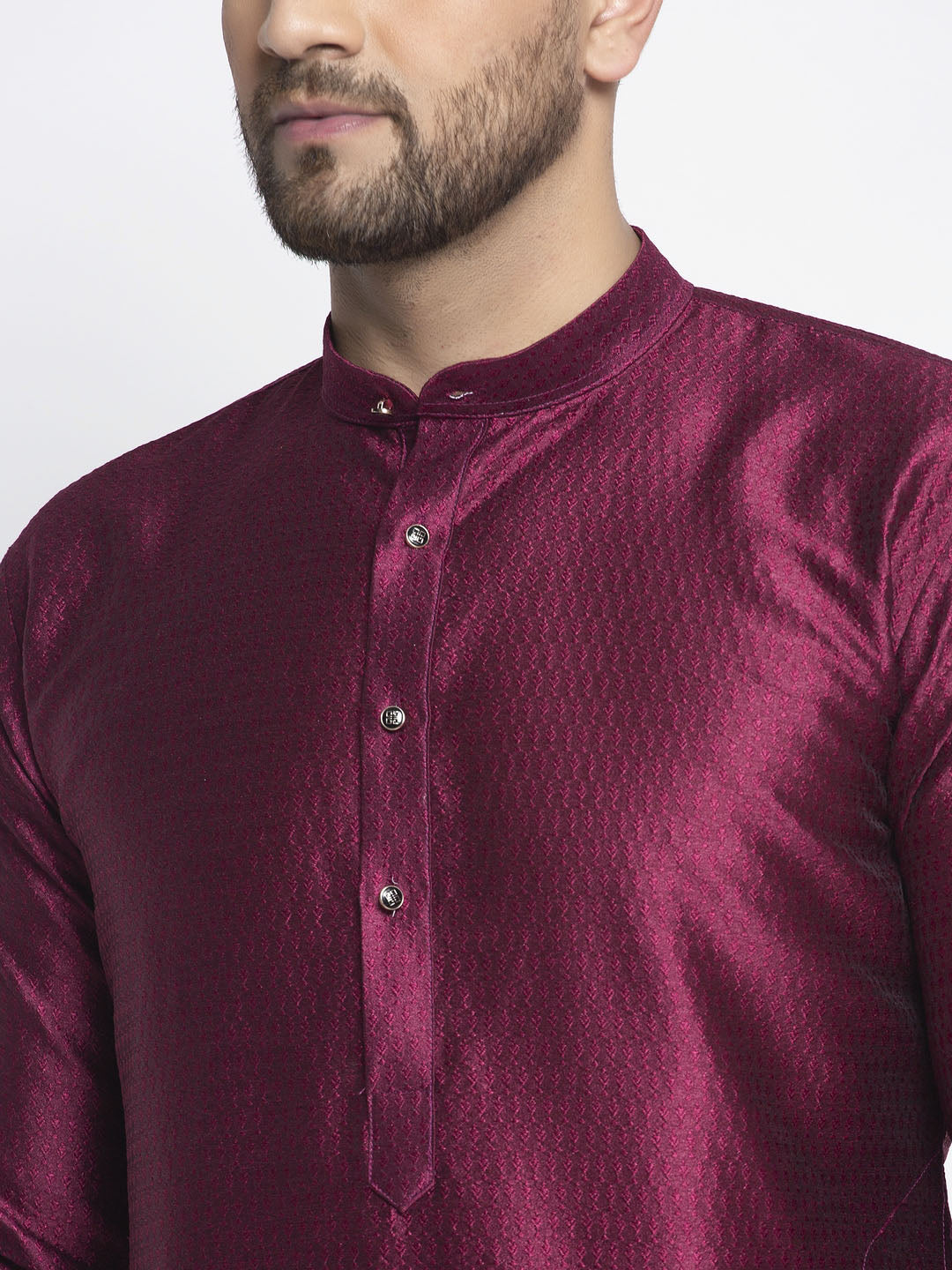 Jompers Men Purple & White Woven Design Kurta Only - Distacart
