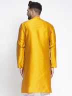 Jompers Men Yellow & White Woven Design Kurta Only - Distacart