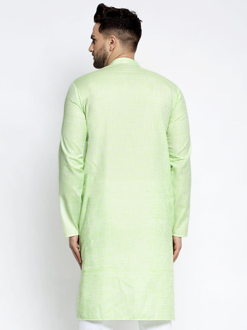 Jompers Men Green & White Self Design Kurta Only - Distacart