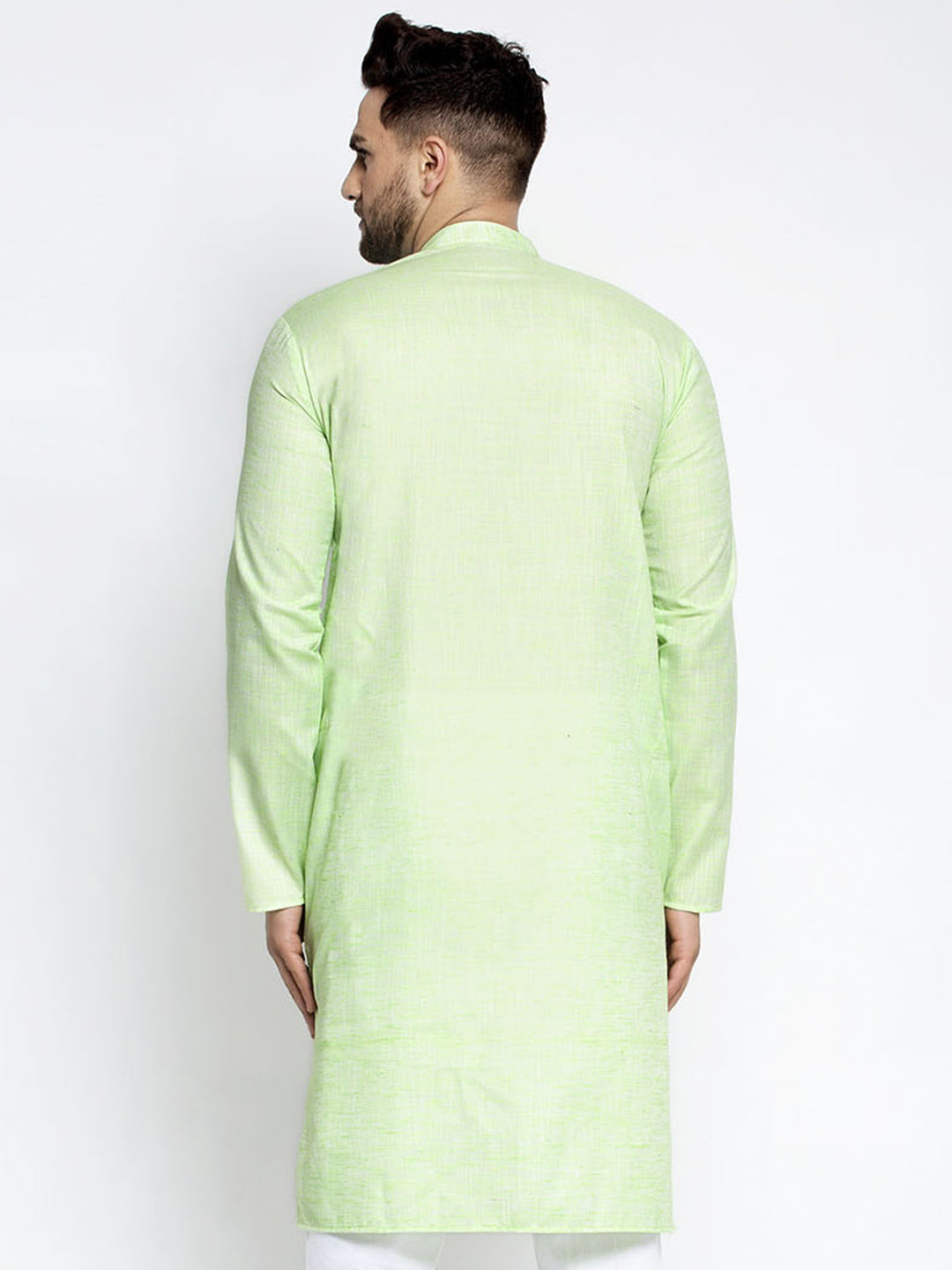 Jompers Men Green & White Self Design Kurta Only - Distacart