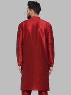 Jompers Men Maroon Solid Kurta Only - Distacart