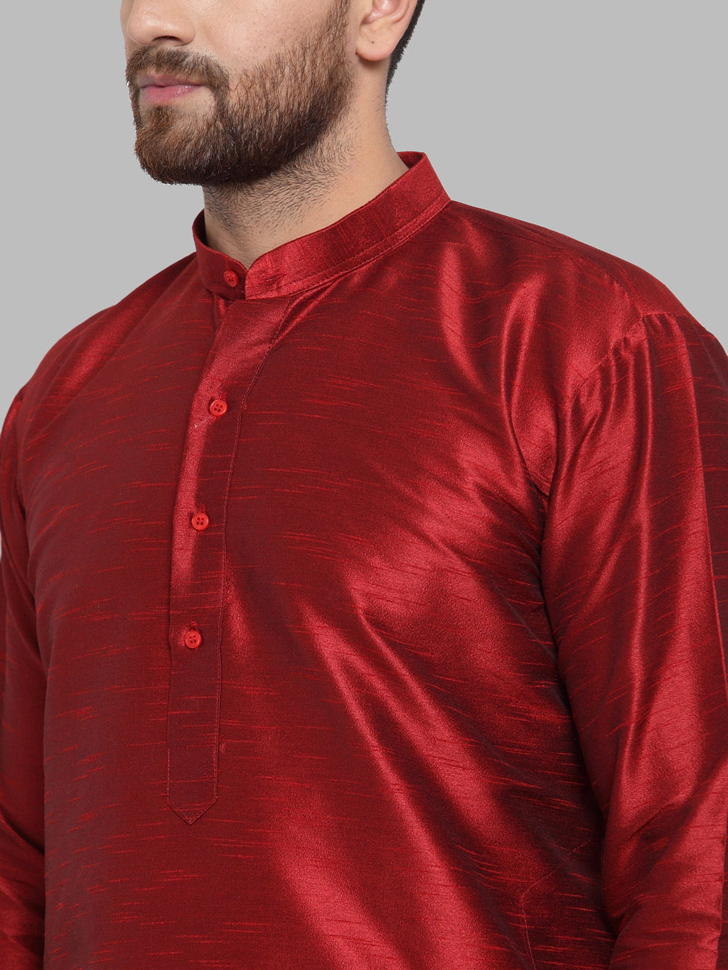 Jompers Men Maroon Solid Kurta Only - Distacart