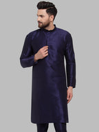 Jompers Men Navy-Blue Solid Kurta Only - Distacart