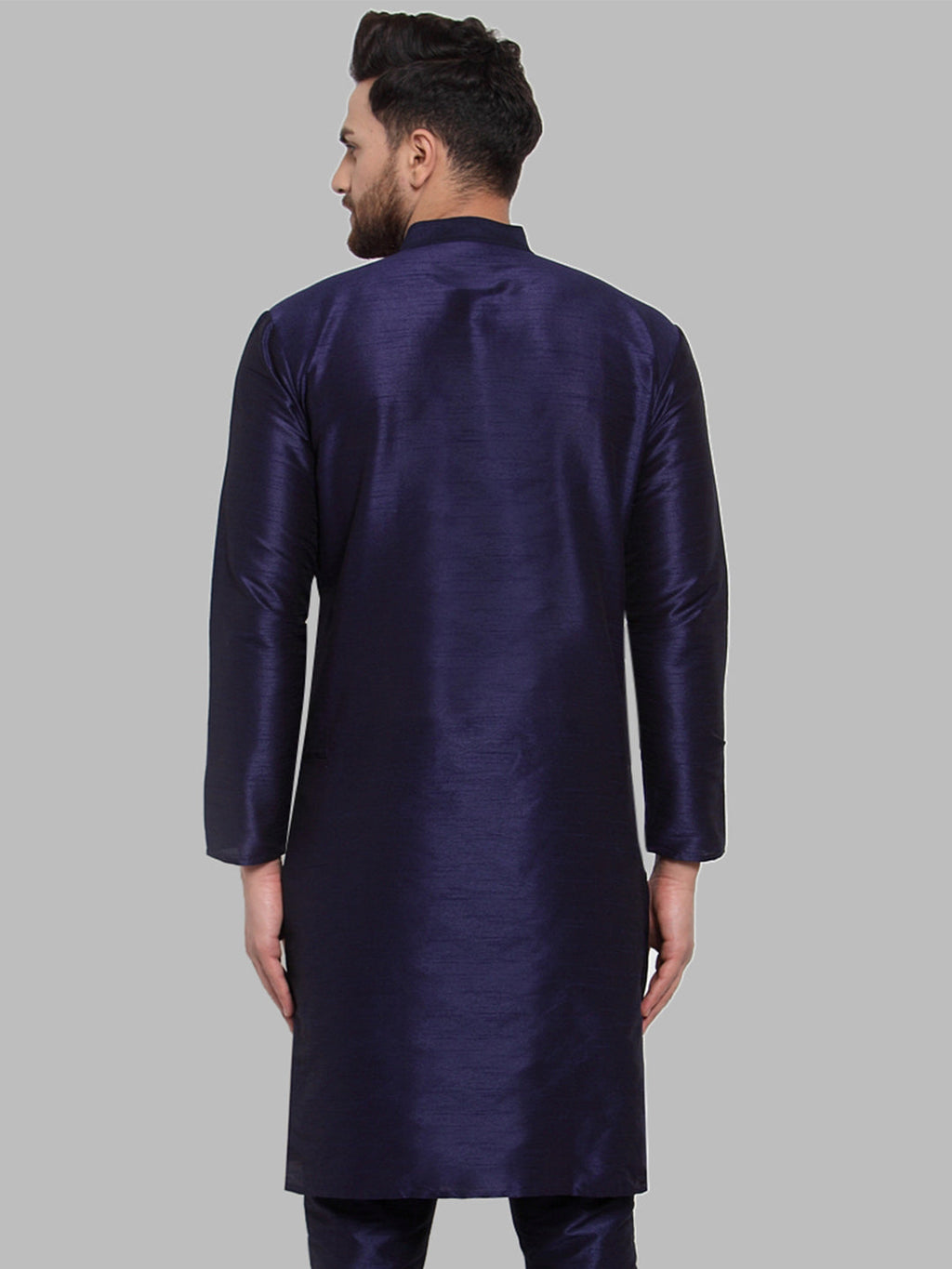 Jompers Men Navy-Blue Solid Kurta Only - Distacart