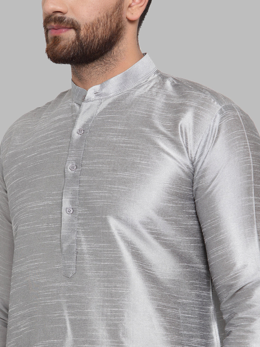 Jompers Men Silver Solid Kurta Only - Distacart