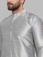 Jompers Men Silver Solid Kurta Only - Distacart