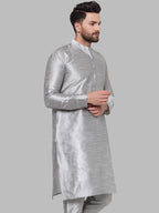 Jompers Men Silver Solid Kurta Only - Distacart