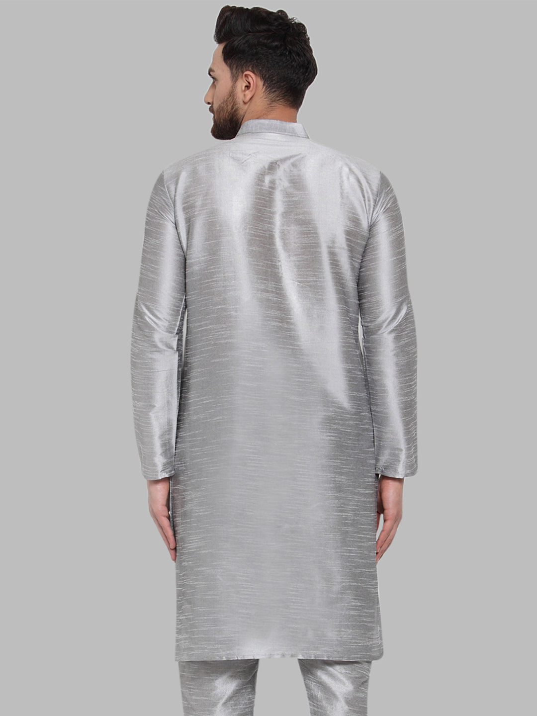 Jompers Men Silver Solid Kurta Only - Distacart