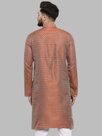 Jompers Men Orange & White Woven Design Kurta Only - Distacart