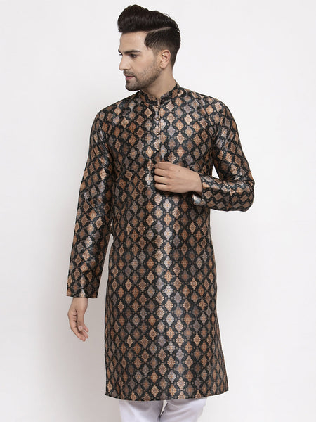 Jompers Men Black Printed Kurta Only