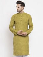Jompers Men Green Self Design Kurta Only - Distacart