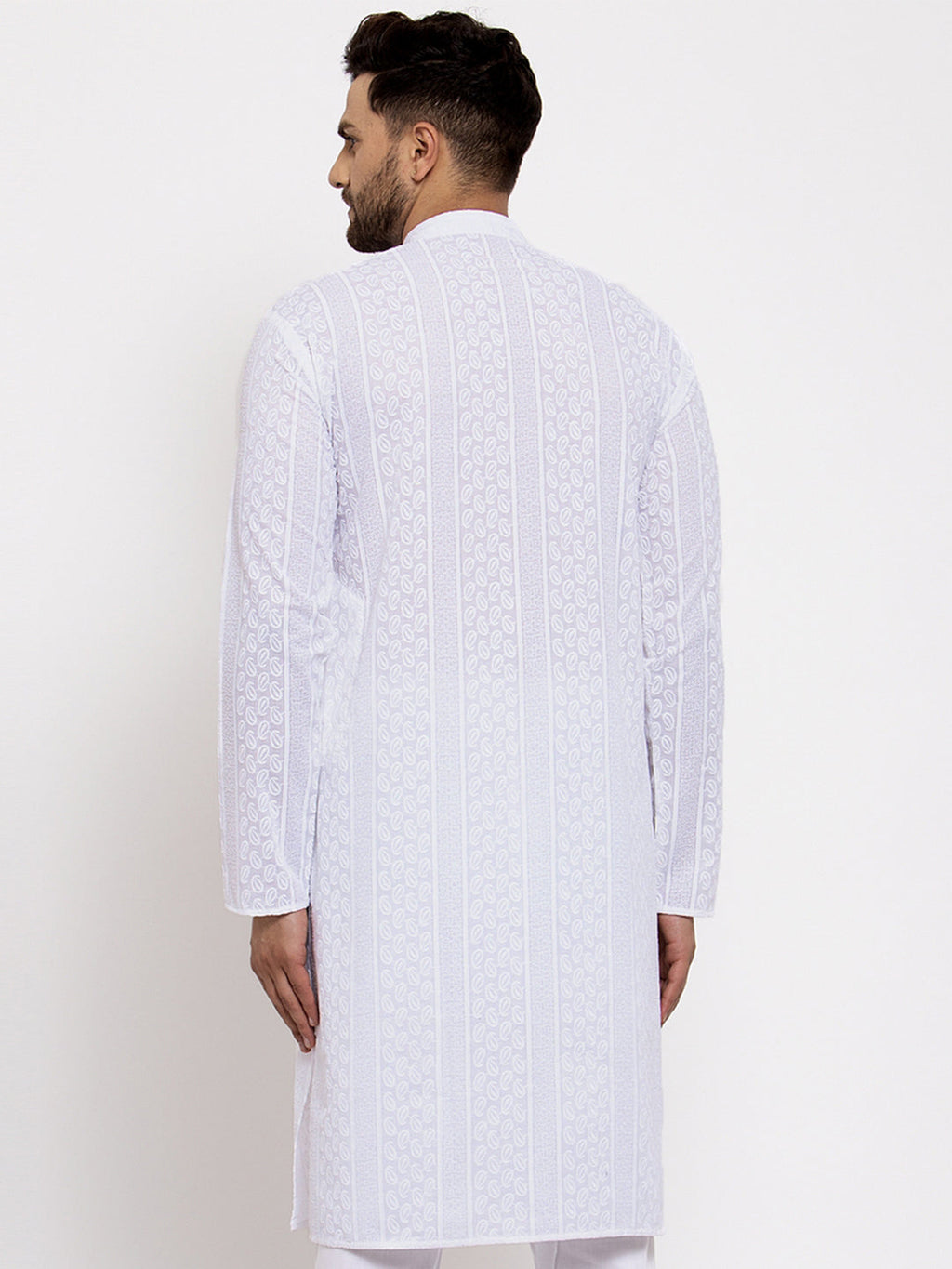Jompers Men White Embroidered Kurta Only - Distacart