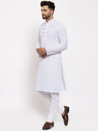 Jompers Men White Embroidered Kurta Only - Distacart