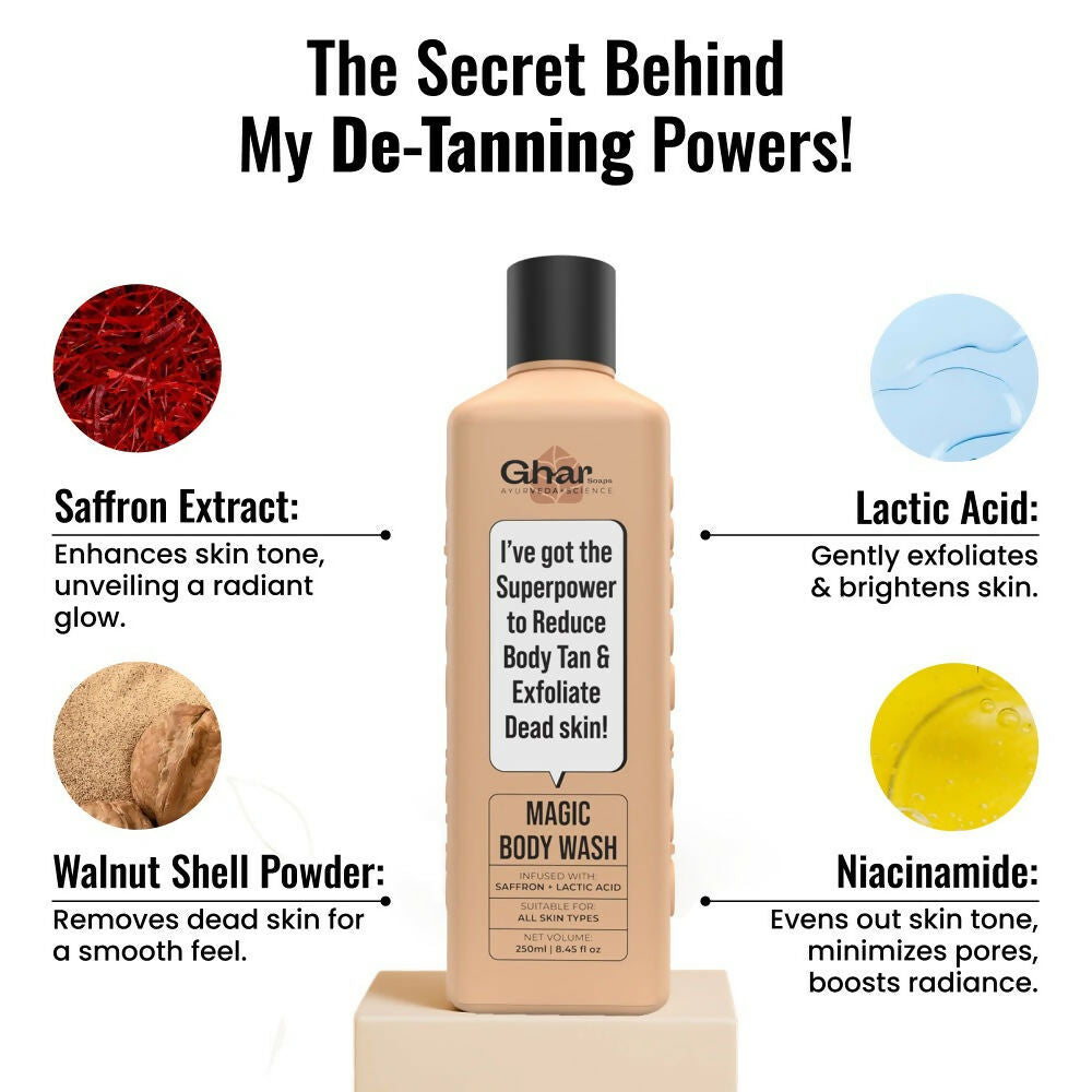 Ghar Soaps Magic De-Tan Body Wash For Tan Removal