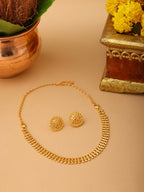 Ruby Raang Golden Necklace with Studs