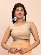 Shree Shyam Fashion Linen Cotton Orange Saree - Distacart