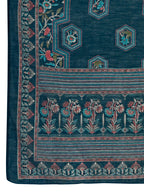 Embroidered & Printed Nyra Cut Kurta With Pant & Dupatta, Blue - Hiral Fashion - Distacart