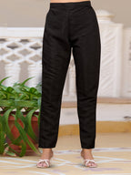 Embroidered Kurta With Pant & Embroidered Cut Work Organza Dupatta, Black - Hiral Fashion - Distacart
