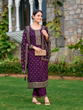 Embroidered Kurta With Pant & Embroidered Dupatta, Purple - Hiral Fashion