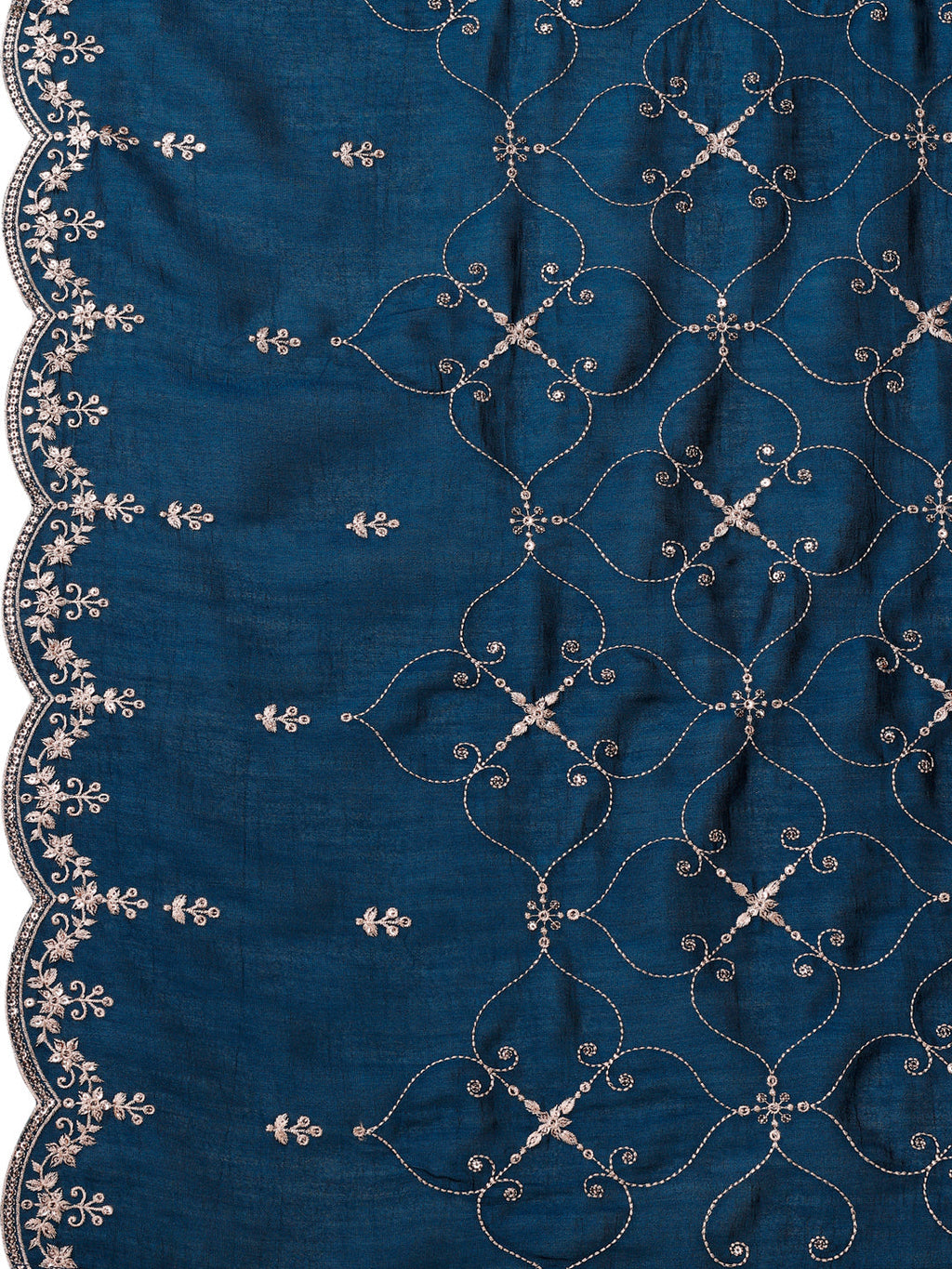 Sequined Embroidered Straight Kurta With Trousers & With Embroidered Dupatta Premium Luxury, Multicolor - Hiral Fashion