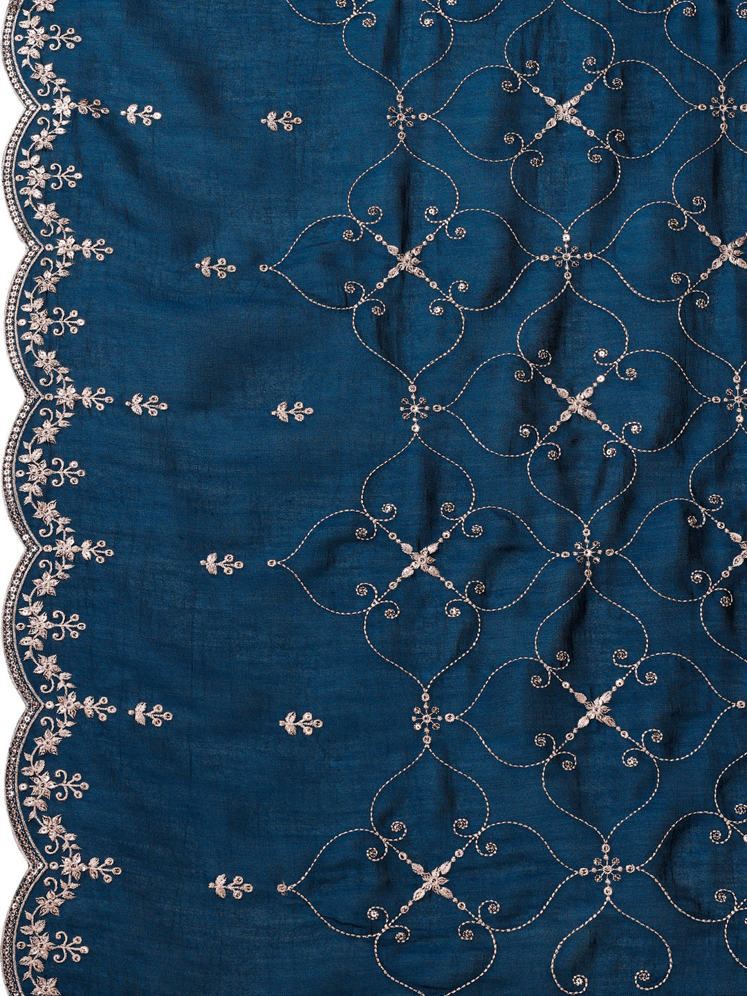 Sequined Embroidered Straight Kurta With Trousers & With Embroidered Dupatta Premium Luxury, Multicolor - Hiral Fashion