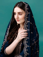 Sequined Embroidered Straight Kurta With Trousers & With Embroidered Dupatta Premium Luxury, Multicolor - Hiral Fashion