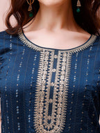 Sequined Embroidered Kurta With Pant & Embroidered Dupatta Premium Luxury, Multicolor - Hiral Fashion