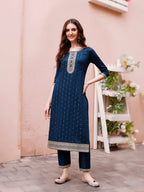 Sequined Embroidered Kurta With Pant & Embroidered Dupatta Premium Luxury, Multicolor - Hiral Fashion