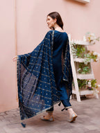 Sequined Embroidered Kurta With Pant & Embroidered Dupatta Premium Luxury, Multicolor - Hiral Fashion