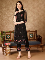 Pakistani Embroidered Kurta With Embroidered Pant & Embroidered Dupatta Premium Luxury, Multicolor - Hiral Fashion