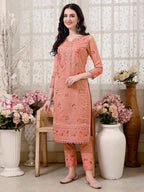 Pakistani Embroidered Kurta With Embroidered Pant & Embroidered Dupatta Premium Luxury, Multicolor - Hiral Fashion - Distacart